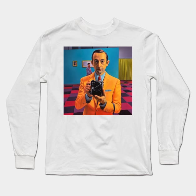 pee wee herman taking picture, art Long Sleeve T-Shirt by Maverick Media